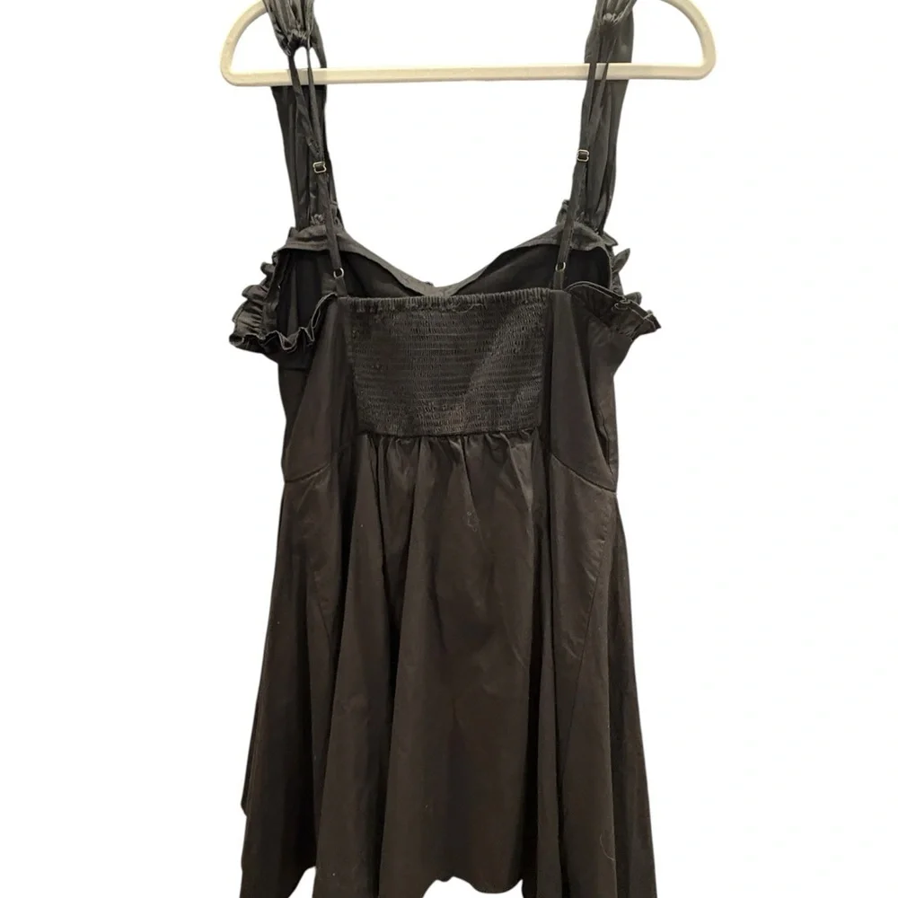 Free People NWT Black Sweetheart Neck Midnight Magic Fit & Flare Dress Size L - Picture 5 of 7